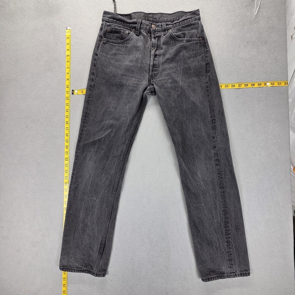 Vintage Levis 501 Jeans Mens Black Charcoal Button Fly Made USA Fits 29x30
